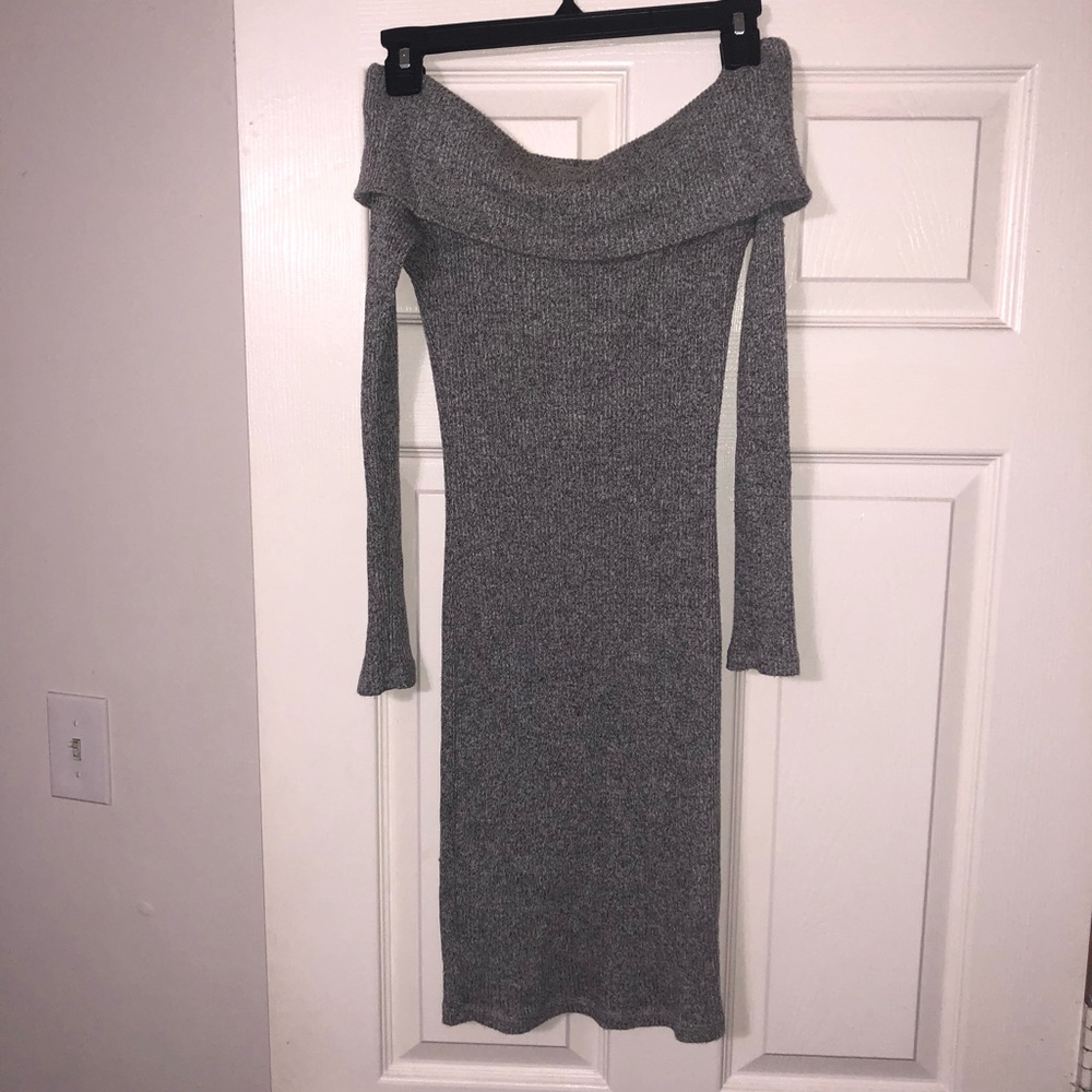 Grey sweater dress